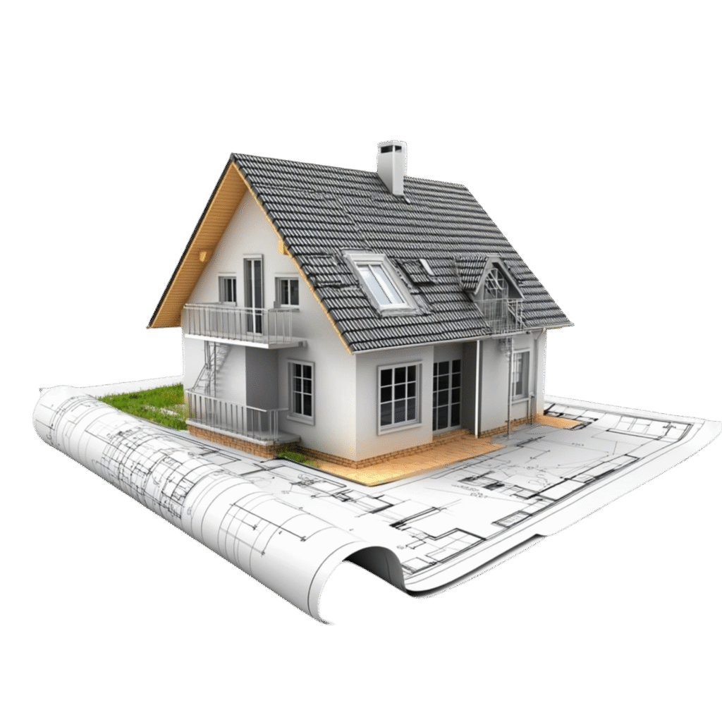 vecteezy house on blueprint and construction plans ai generative 49571300